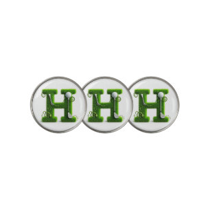 Greens Grass Letter H With Golf Ball, Club Ball Marker
