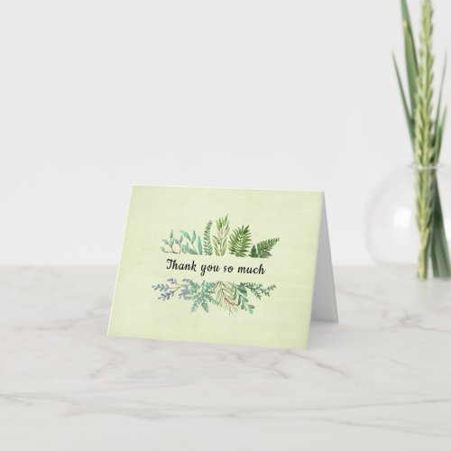 Greens Plants Thank You Thinking of You Card