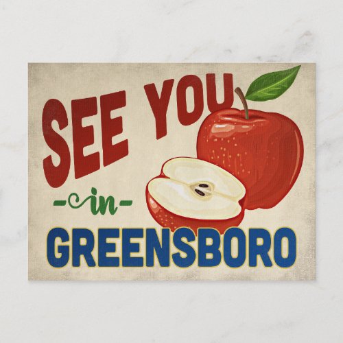 Greensboro North Carolina Apple _ Vintage Travel Postcard