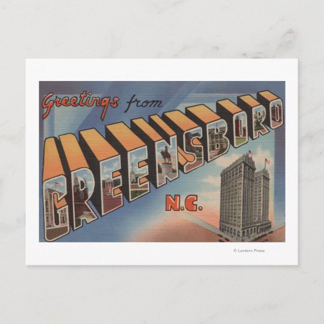 Greensboro, North Carolina - Large Letter Scenes Postcard (Front)