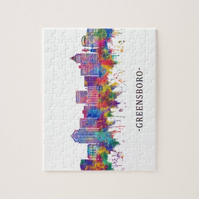 Greensboro North Carolina Skyline Jigsaw Puzzle (Vertical)