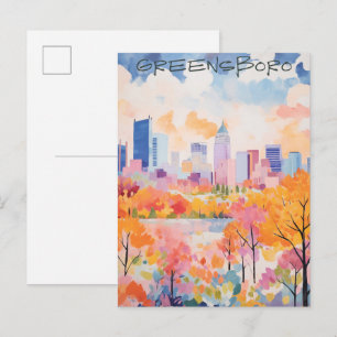 Greensboro North Carolina Travel City Aesthetic Postcard