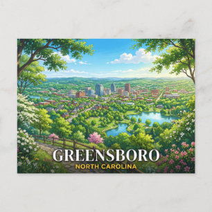 Greensboro North Carolina Travel Postcard