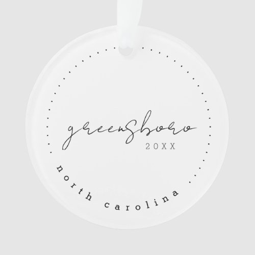 Greensboro North Carolina Travel USA Simple Ornament