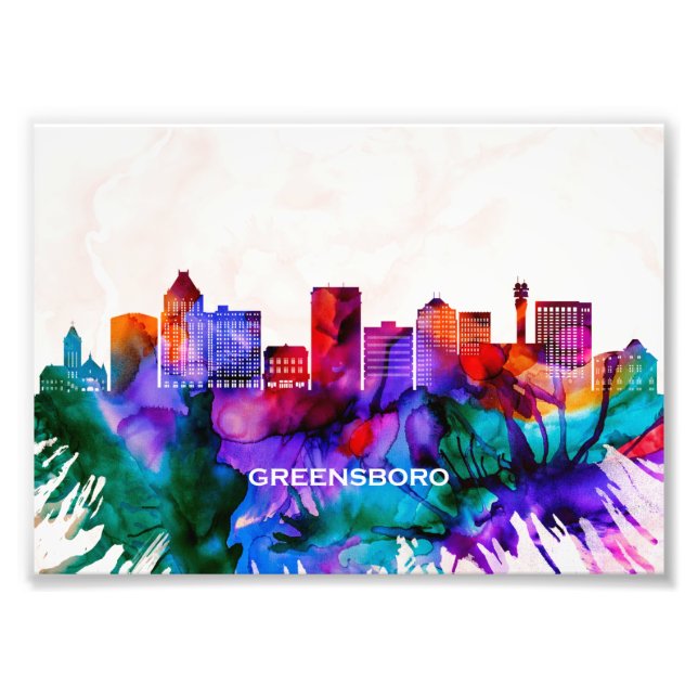 Greensboro Skyline Photo Print (Front)