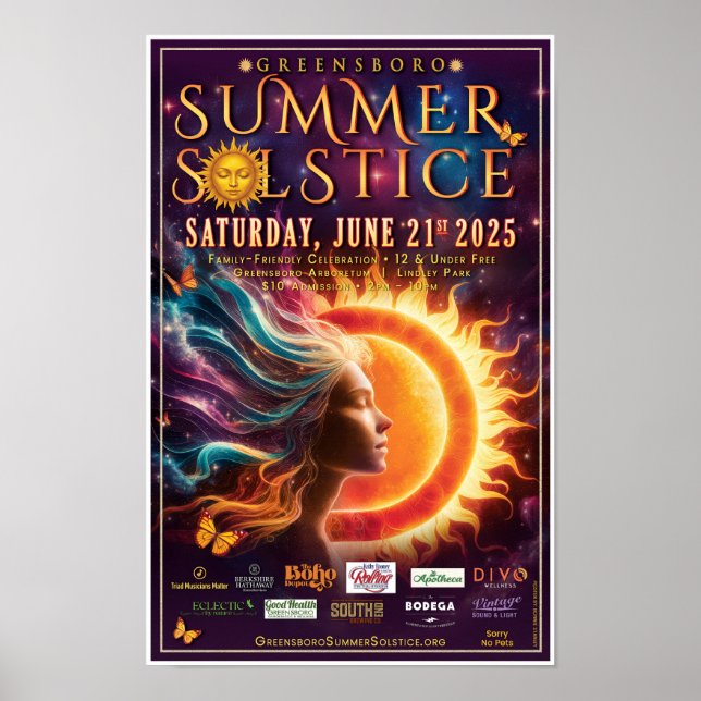 Greensboro Summer Solstice 2025 Souvenir Poster (Front)