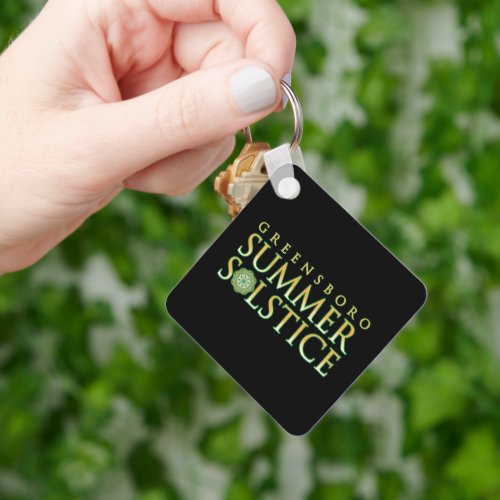 Greensboro Summer Solstice Colorful Branding Black Keychain