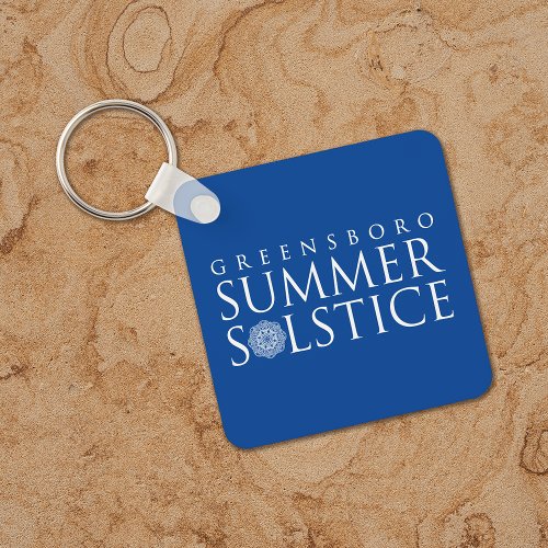 Greensboro Summer Solstice Festival Bright Blue Keychain