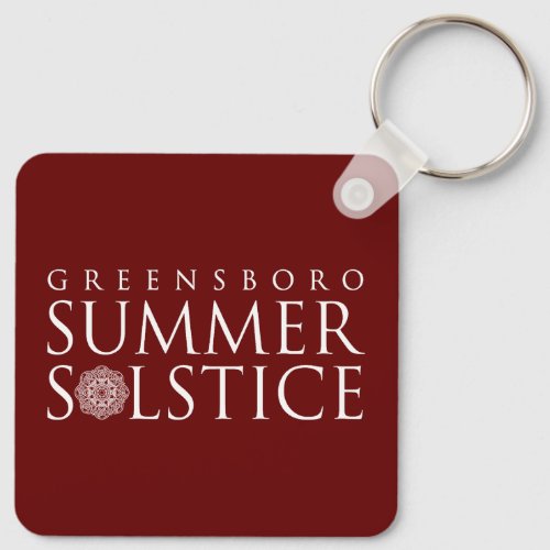 Greensboro Summer Solstice Festival Burgundy Red Keychain