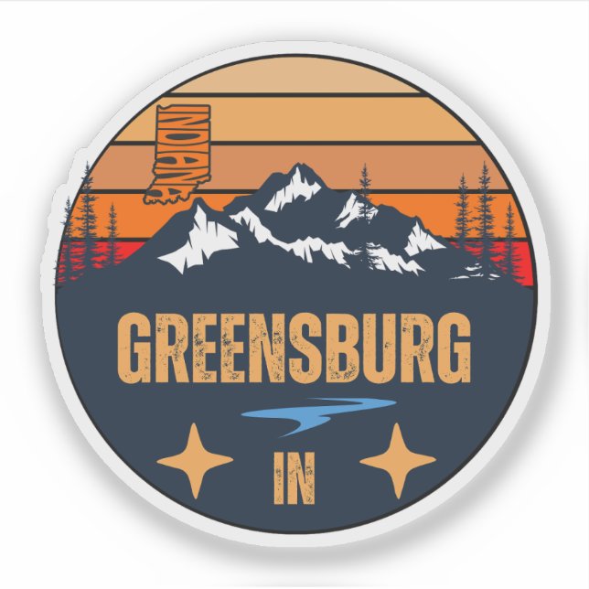 Greensburg, Indiana Sticker (Front)