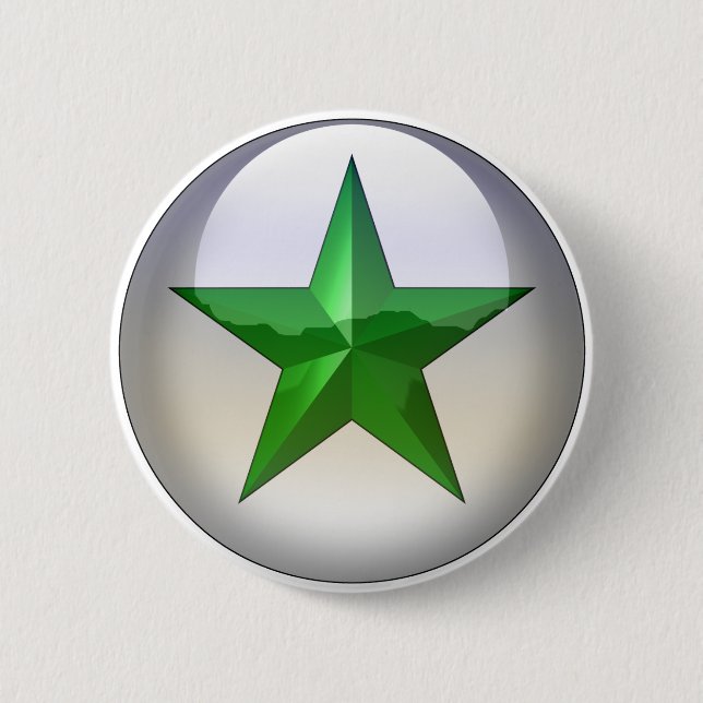 GreenStarJewel Pinback Button (Front)