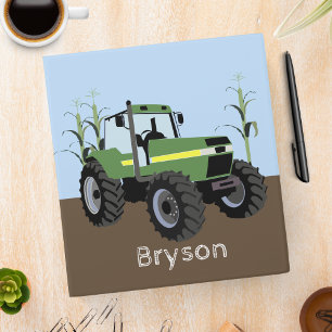 GreenTractor Farmer Corn Design 3 Ring Binder