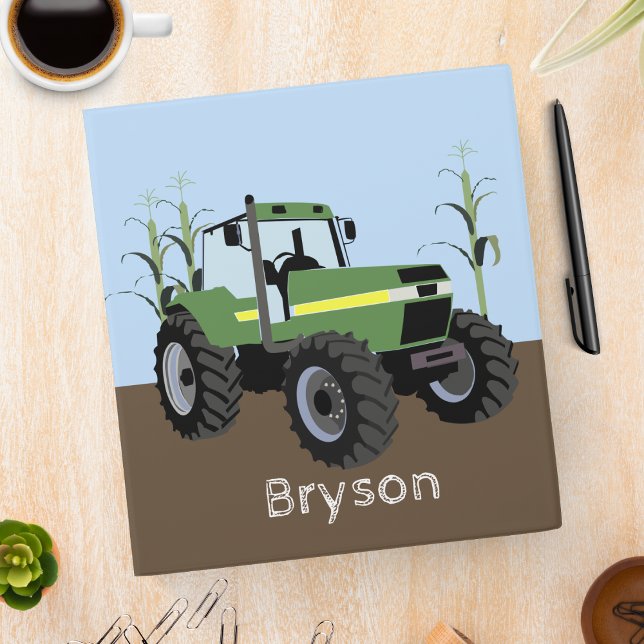 GreenTractor Farmer Corn Design 3 Ring Binder (Green Tractor Farming 3-Ring Binder)