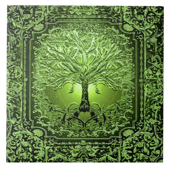 GreenTree of Life Ancient Rustic Ceramic Tile (Front)