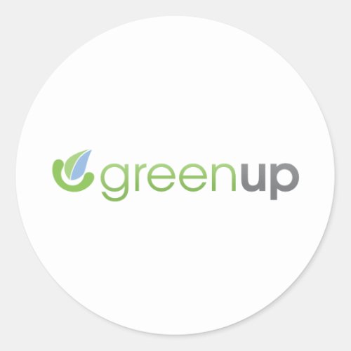 GreenUp Horizontal Logo Classic Round Sticker