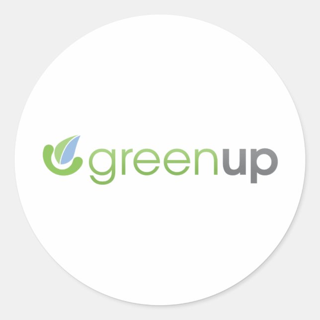 GreenUp Horizontal Logo Classic Round Sticker (Front)