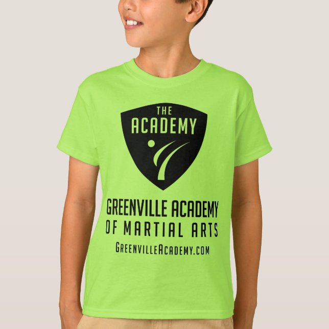 Greenville Academy Black Shield Logo T-Shirt (Front)