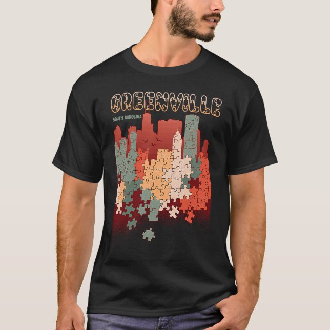 Greenville In South Carolina Travel Souvenir T-Shirt (Front)