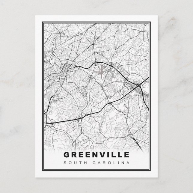 Greenville Map Postcard (Front)