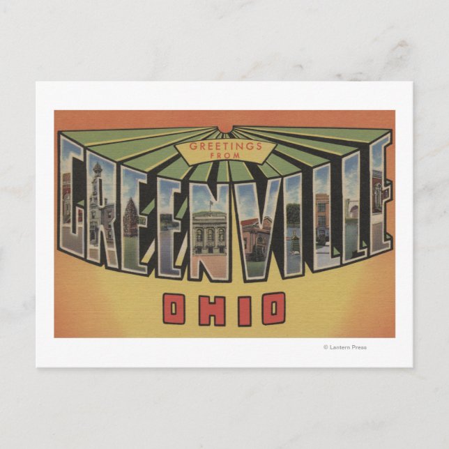 Greenville, Ohio - Large Letter Scenes Postcard (Front)