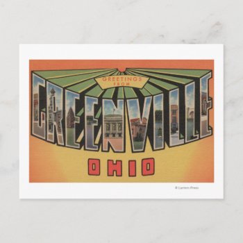 Greenville  Ohio - Large Letter Scenes Postcard by LanternPress at Zazzle