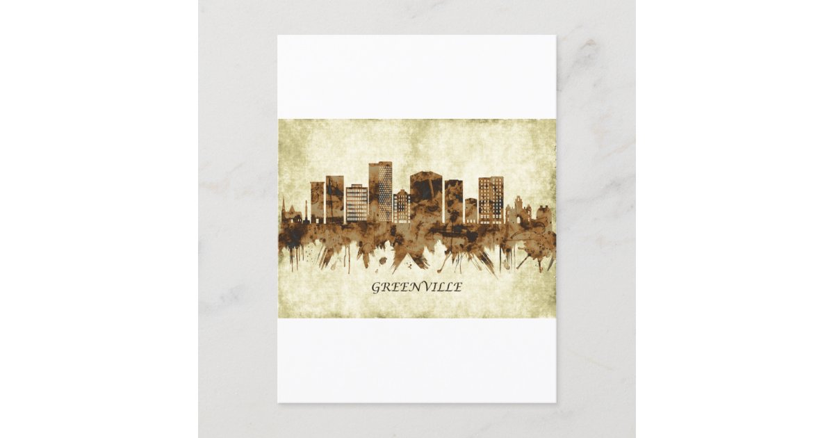 Greenville South Carolina Cityscape Invitation Postcard Zazzle
