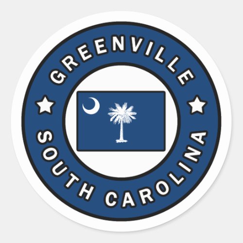 Greenville South Carolina Classic Round Sticker