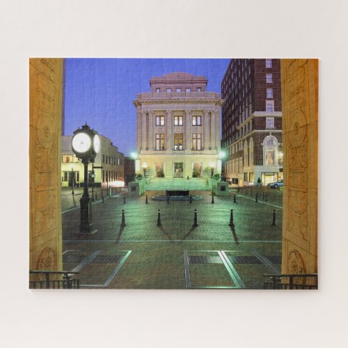 Greenville South Carolina Downtown at Night  Jigsaw Puzzle