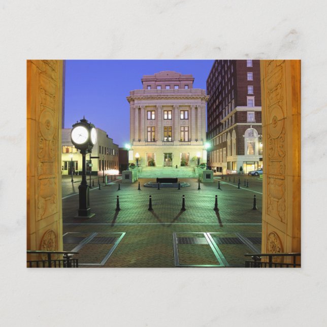 Greenville, South Carolina, Downtown at Night Postcard (Front)