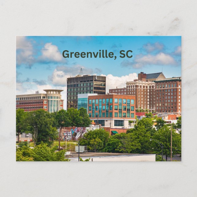 Greenville, South Carolina, Downtown Buildings Postcard (Front)