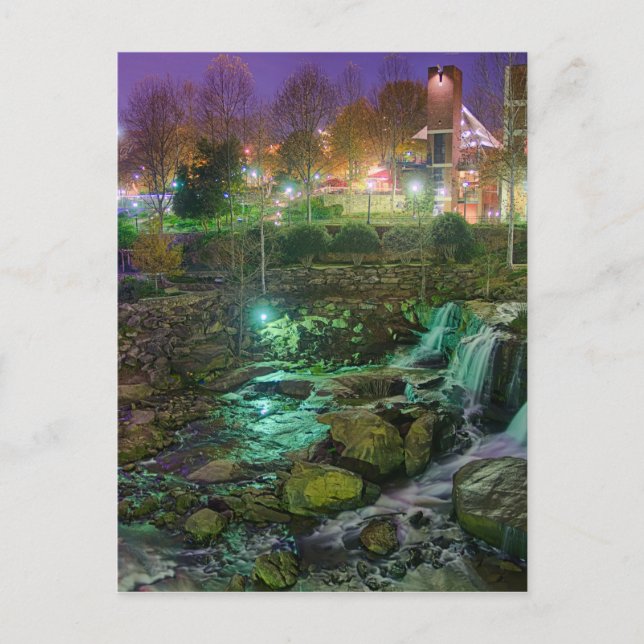greenville south carolina downtown city night sout postcard (Front)
