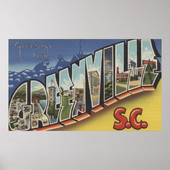 Greenville, South Carolina - Large Letter Scenes 2 Poster (Front)