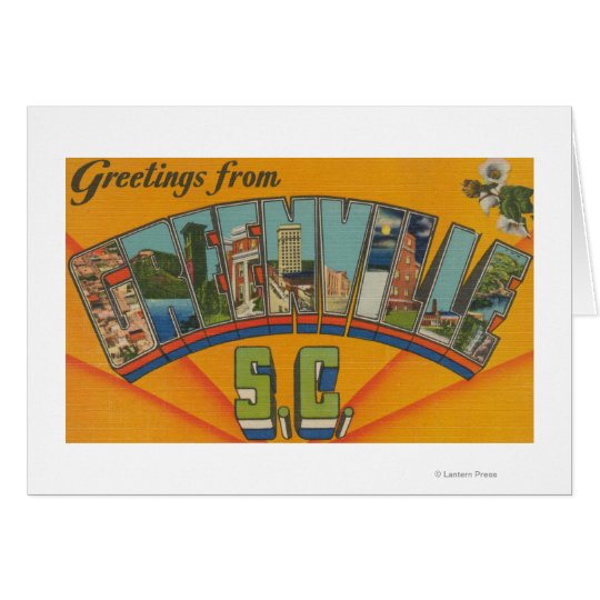 Greenville, South Carolina - Large Letter Scenes Card