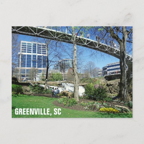 Greenville South Carolina Liberty Bridge Travel Postcard