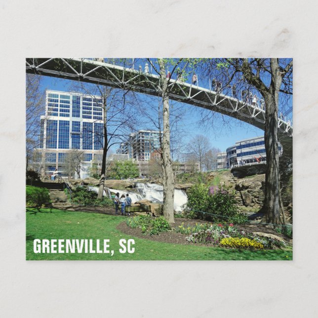 Greenville South Carolina Liberty Bridge Travel Postcard (Front)