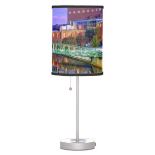 Greenville, South Carolina Reedy River at Night Table Lamp