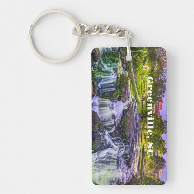 Greenville, South Carolina Reedy River Downtown  Keychain (Front)