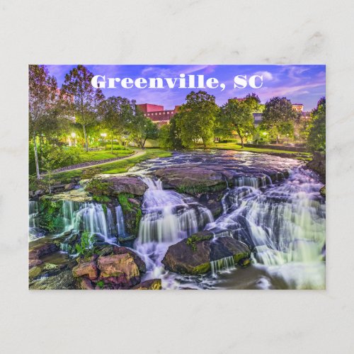 Greenville South Carolina Reedy River Downtown  Postcard