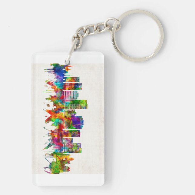 Greenville South Carolina Skyline Keychain (Back)