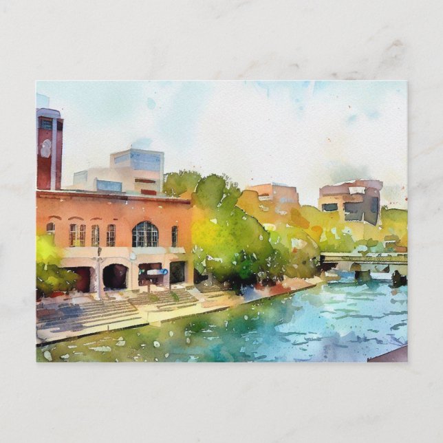 Greenville south carolina Water color Painting  Postcard (Front)