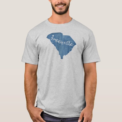 Greenville South Carolina Wood Grain T_Shirt