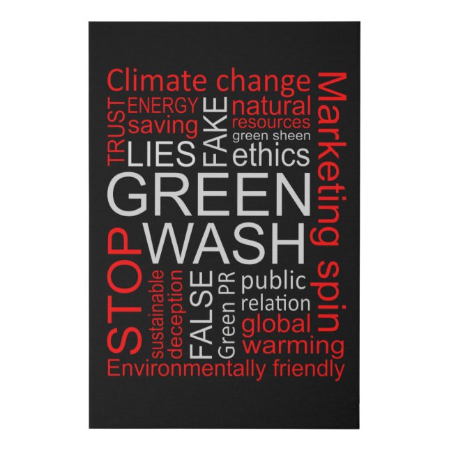 Greenwash Fake Lies Deception Faux Canvas Print (Front)