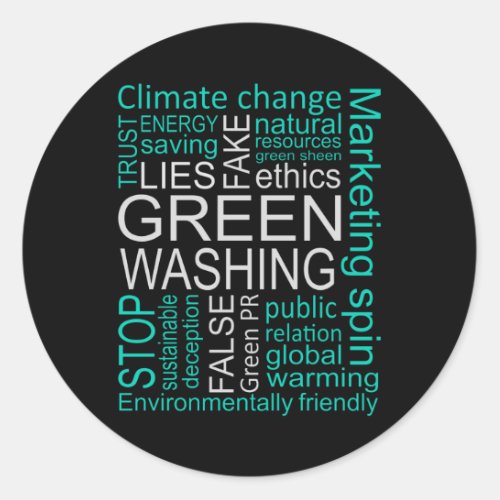 Greenwashing Fake Lies Deception Classic Round Sticker