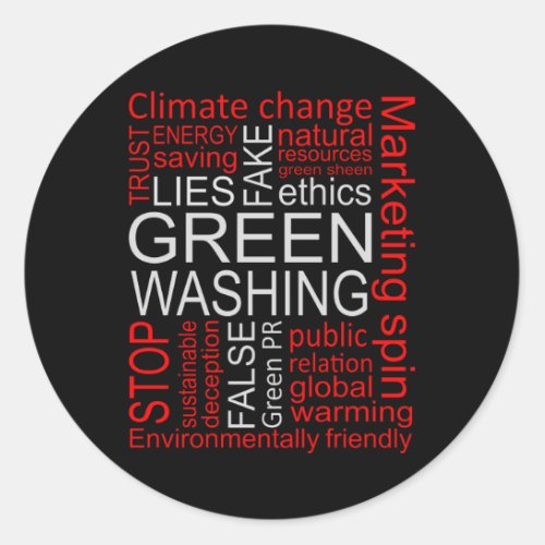 Greenwashing Fake Lies Deception Classic Round Sticker