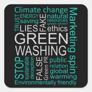 Greenwashing Fake Lies Deception Square Sticker