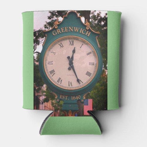 Greenwich Avenue Post Clock Greenwich CT Can Cooler