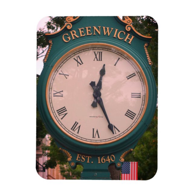 Greenwich Avenue Post Clock, Greenwich, CT Magnet (Vertical)