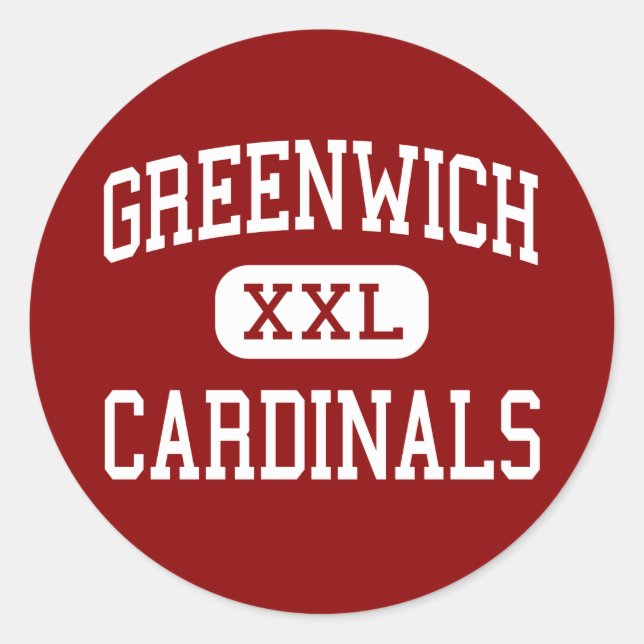 Greenwich - Cardinals - High - Greenwich Classic Round Sticker (Front)