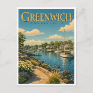 Greenwich Connecticut Greenwich Harbor GeoSaga Postcard