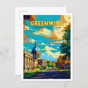 Greenwich London England vintage travel Postcard